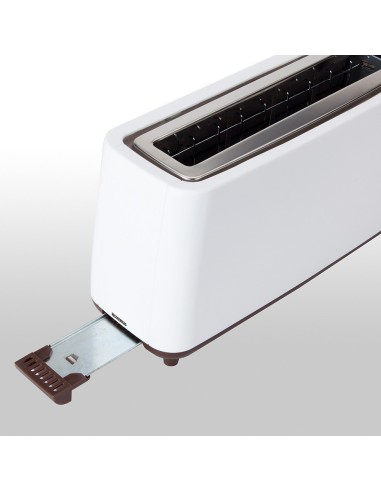 Tostadora ranura ancha 900 w, blanca-marrón