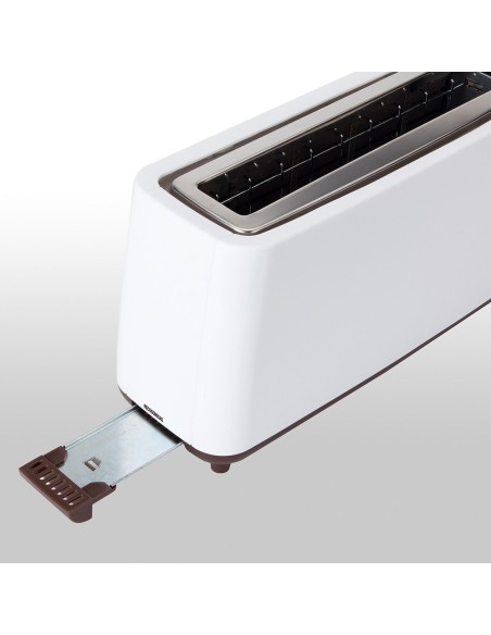 Tostadora ranura ancha 900 w, blanca-marrón