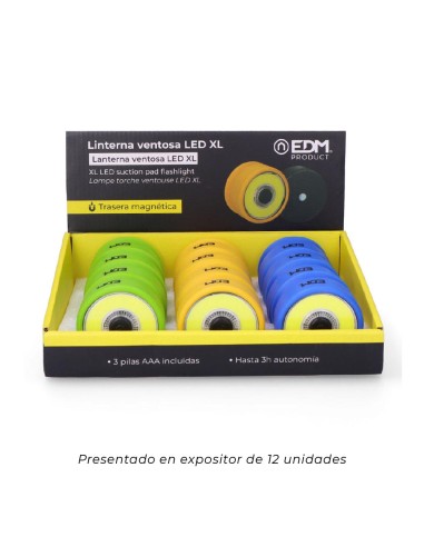 Linterna ventosa led xl colores surtidos 3xaaa...