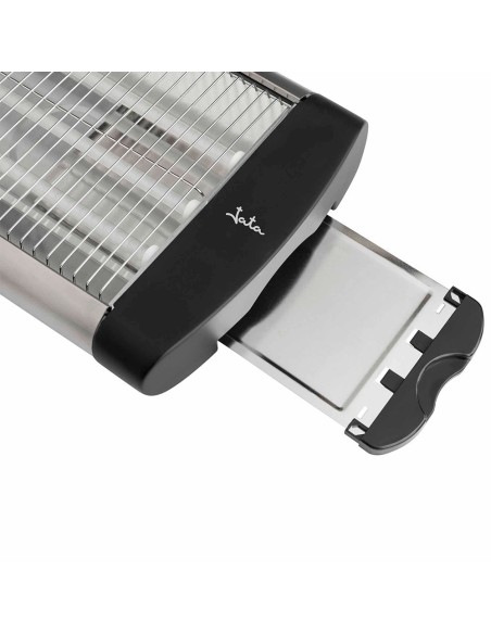 Tostadora horizontal 600 w, inox-negra