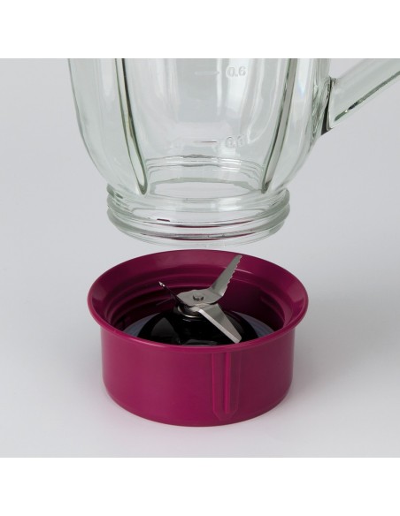 Batidora de vaso de cristal 1300 w, 1,5 l, blanca-violeta