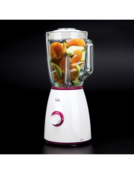 Batidora de vaso de cristal 1300 w, 1,5 l, blanca-violeta
