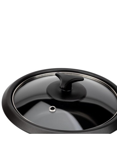 Arrocera eléctrica 900 w 2,2 l, negra, ø29 x 29 cm