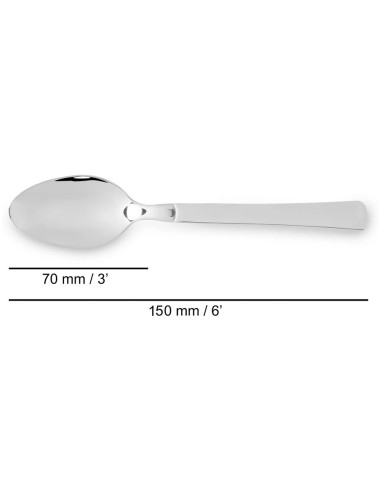 Cuchara de postre monoblock de acero inoxidable...