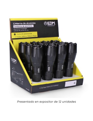 Linterna de aluminio con zoom. 1 led 3 x aaa...