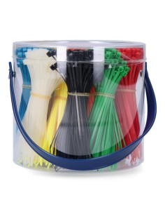 Set de 1000 bridas 100 x 2,5 mm, colores varios, presentacion en bote, nylon alta calidad 2