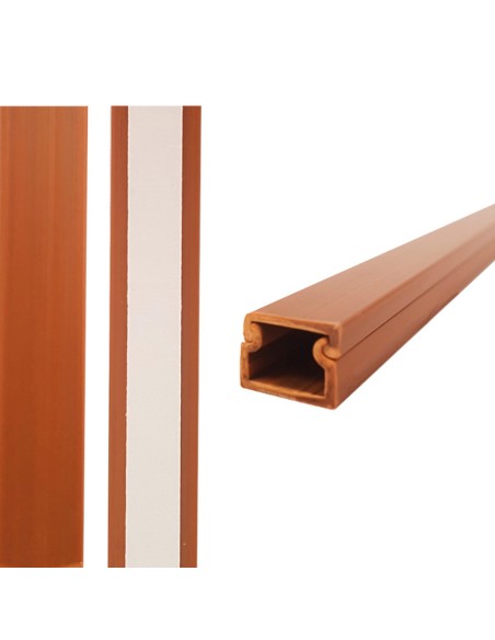 Mini canal adhesiva madera oscura 2 m 10 x 10 mm (precio por metro)