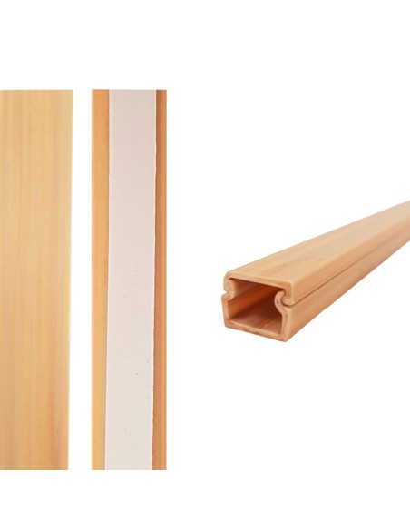 Mini canal adhesiva madera clara 2 m 13 x 10 mm (precio por metro)