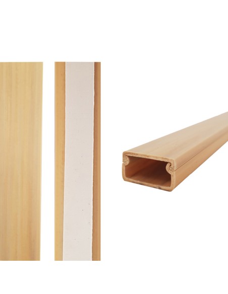 Mini canal adhesiva madera clara 2 m 19 x 11 mm (precio por metro)