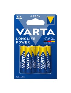 Pila alkalina longlife power aa - lr06 (blister 6 uds) ø14,5 x 50,5 mm