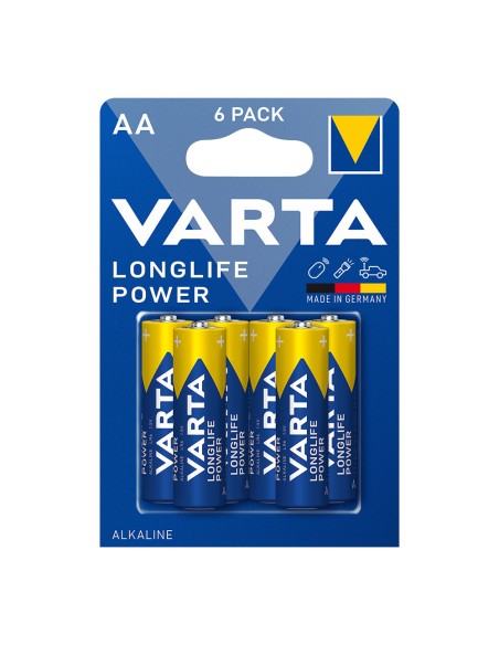 Pila alkalina longlife power aa - lr06 (blister 6 uds) ø14,5 x 50,5 mm
