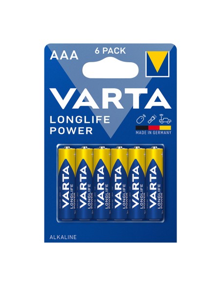 Pila alkalina longlife power aaa - lr03 (blister 6 uds) ø10,5x44,5mm
