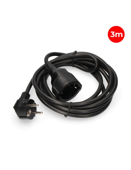 Prolongador con 1 toma 2p+t 16a 250v~ 3 m de cable h05vv-f 3g1,5mm², negro