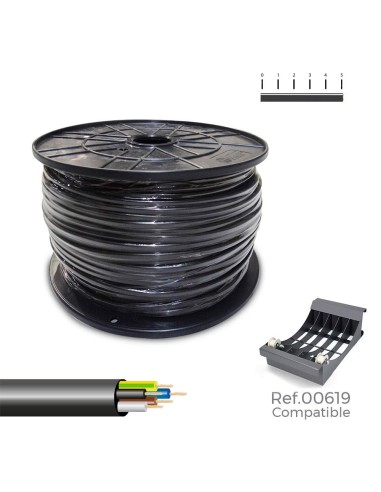 Manguera tubular vv-k06/1kv 5 g 1,50 mm² negra, 100 m. (bobina grande)