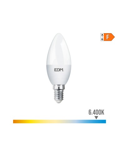 Bombilla vela led e14 7 w 600 lm 6400 k luz fria ø3,5 x 10,7 cm