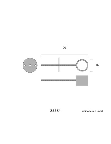Soporte barra armario 16mm