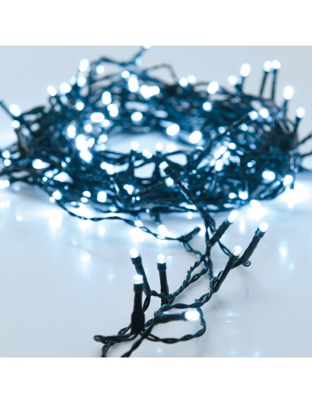 Guirnalda a pilas multifuncion 24 leds cable negro luz blanco frio 2,30m
