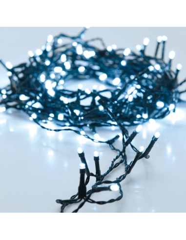Guirnalda a pilas multifuncion 48 leds cable negro luz blanco frio 4m
