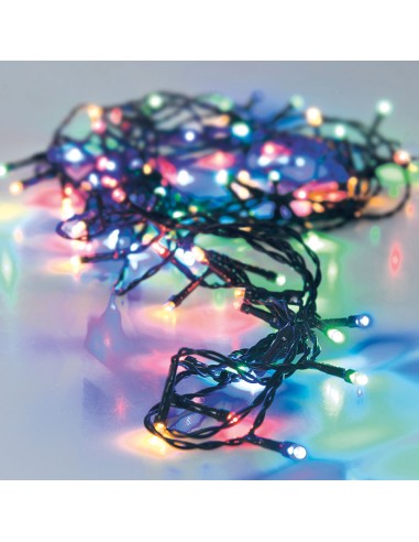 Guirnalda a pilas multifuncion 48 leds cable negro luz multicolor 4m