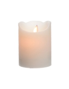 Vela de cera led color blanco, ø7,5 x 10 cm