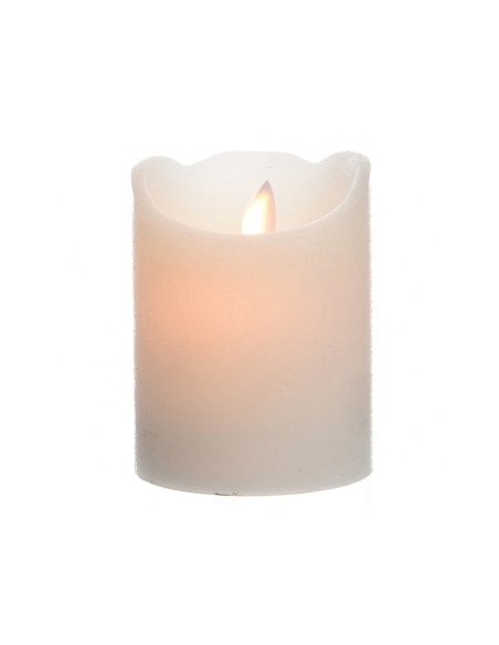 Vela de cera led color blanco, ø7,5 x 10 cm