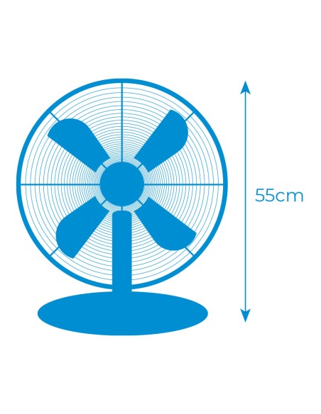 Ventilador de sobremesa. color cromado. potencia: 60w aspas: ø40cm edm