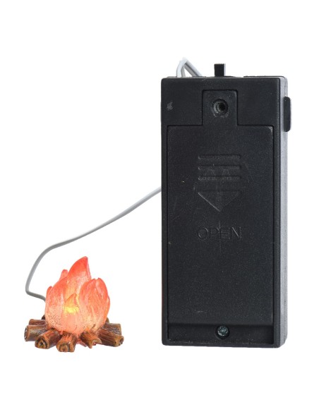 Fuego para belen led 2xaa 3x3x3cm