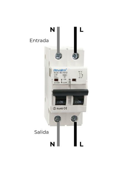Magnetotermico revalco 1polo+neutro 10a
