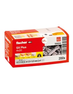 Taco sx plus ø4 x 20 mm, caja 200 uds