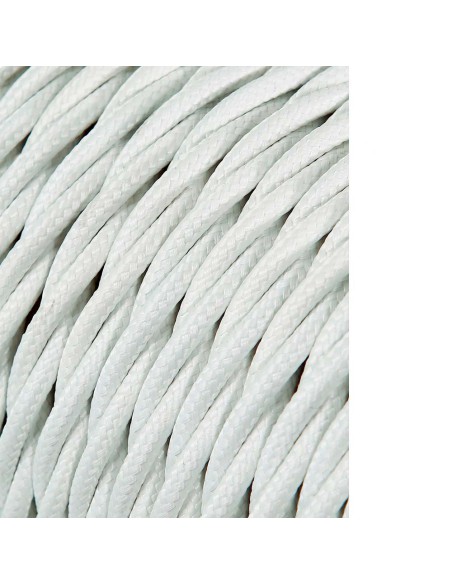 Carrete cable textil trenzado h03vv-f 2 x 0,75 mm² blanco, 25 m