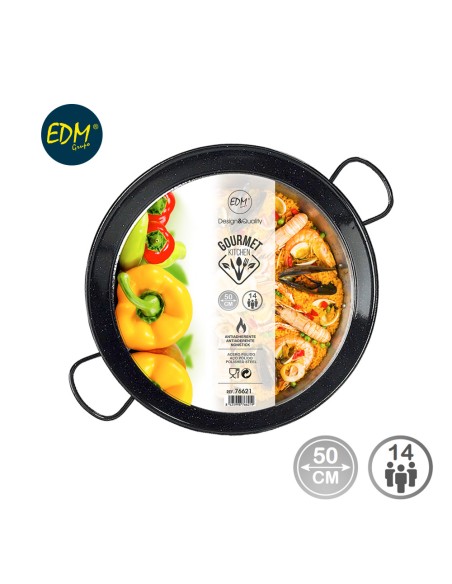 Paellera tradicional de acero esmaltado ø50 cm (14 personas)