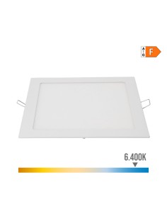 Downlight led empotrable cuadrado 20 w luz fria 6400 k 1500 lm blanco 22 x 22 cm