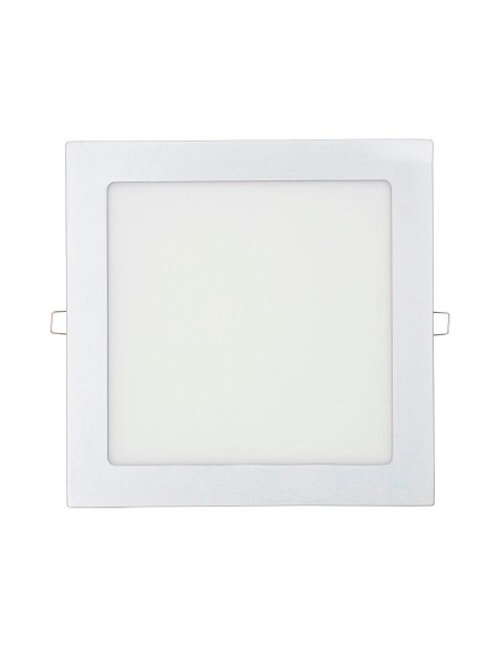 Downlight led empotrable cuadrado 20 w luz fria 6400 k 1500 lm cromado 22 x 22 cm