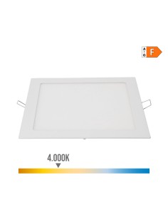 Downlight led empotrable cuadrado 20 w luz día 4000 k 1500 lm color blanco 22 x 22 cm