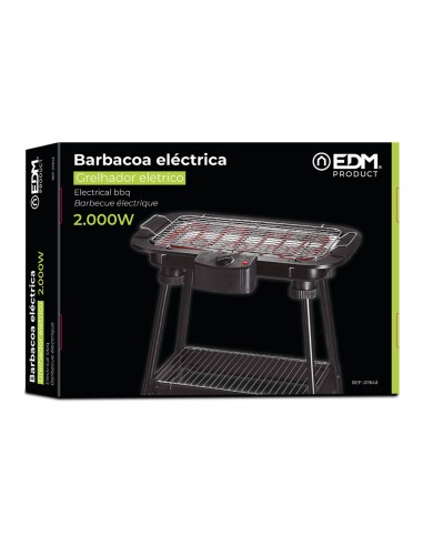 Barbacoa electrica de pie 2000 w 48 x 35 x 70 cm