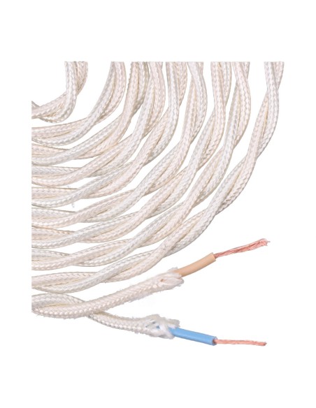 Carrete cable textil trenzado h03vv-f 2 x 0,75 mm² beige, 5 m