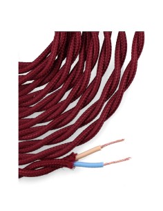 Carrete cable textil trenzado h03vv-f 2 x 0,75 mm² burdeos, 5 m 2
