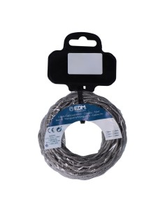 Carrete cable textil trenzado h03vv-f 2 x 0,75 mm² gris oscuro, 5 m