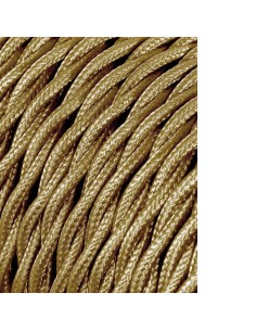 Carrete cable textil trenzado h03vv-f 2 x 0,75 mm² oro, 5 m
