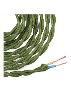 Carrete cable textil trenzado h03vv-f 2 x 0,75 mm² verde, 5 m 2