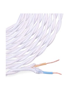 Carrete cable textil trenzado h03vv-f 2 x 0,75 mm² gris plateado, 5 m 2