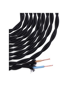 Carrete cable textil trenzado h03vv-f 2 x 0,75 mm² negro, 5 m 2