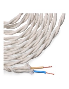 Carrete cable textil trenzado h03vv-f 2 x 0,75 mm² algodón, 5 m 2