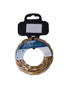 Carrete cable textil trenzado h03vv-f 2 x 0,75 mm² oro oscuro, 5 m