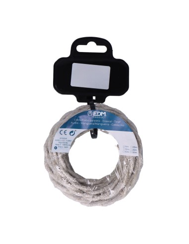 Carrete cable textil trenzado h03vv-f 2 x 0,75 mm² lino, 5 m
