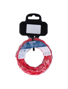 Carrete cable textil trenzado h03vv-f 2 x 0,75 mm² rojo, 5 m