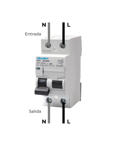 Interruptor diferencial 2 polos revalco 40a