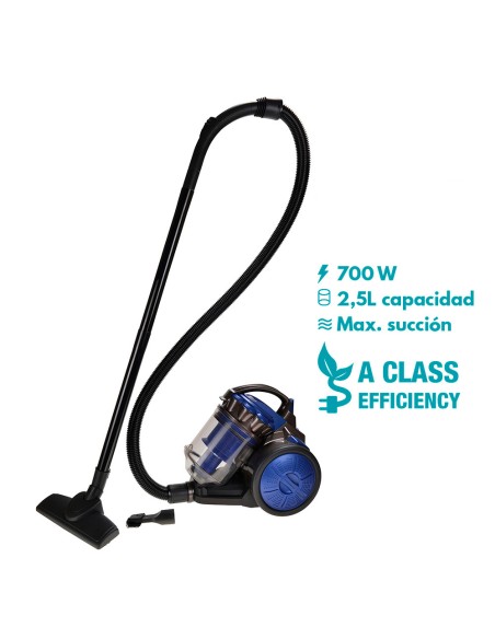 Aspiradora sin bolsa multiciclonico clase "a" 700 w 2,5 l
