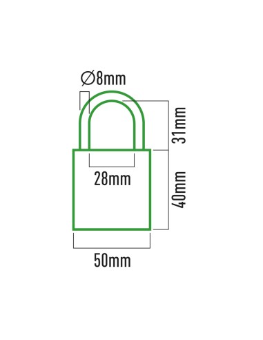 Candado de latón arco normal 50 mm