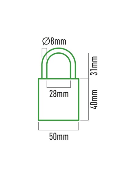 Candado de latón arco normal 50 mm